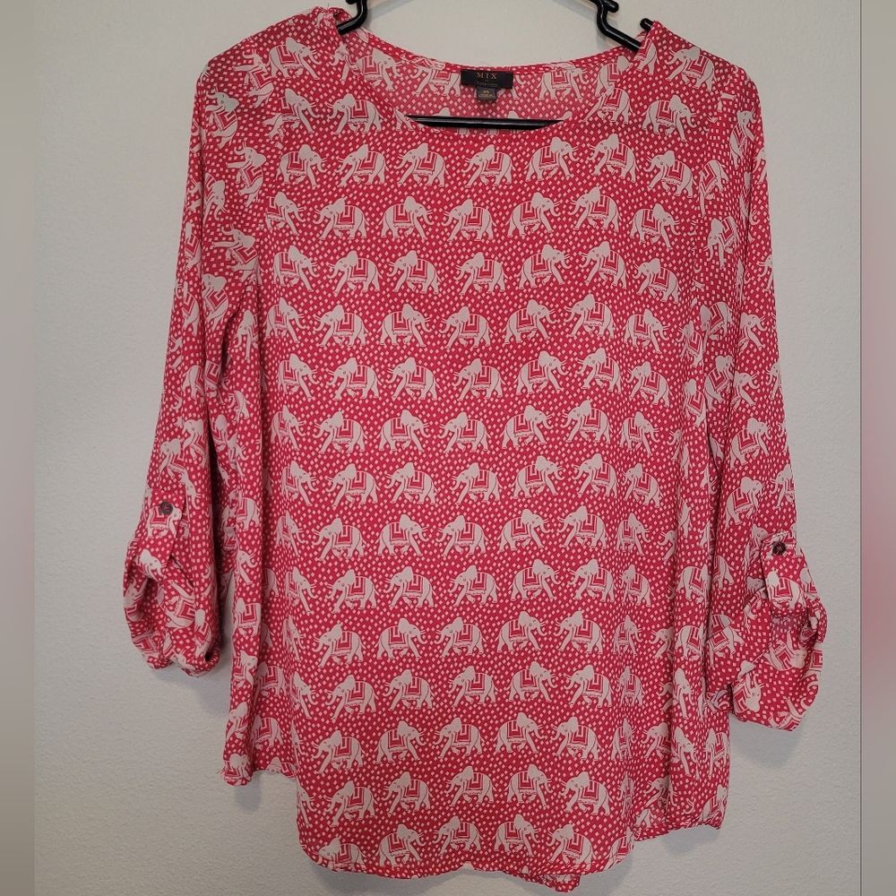 Mix by 41 Hawthorn Elephant Print Top Size XS